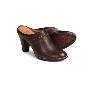 Sofft Heeled Mules  Size 8.5 Medium Soleil Clogs Studded Brown Slip On Chunky